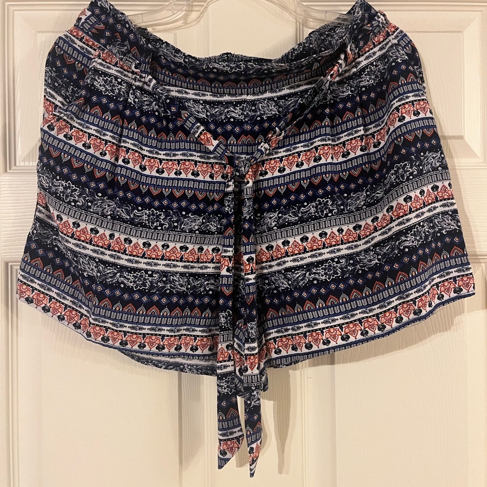 Cherokee Navy and Orange Patterned Shorts